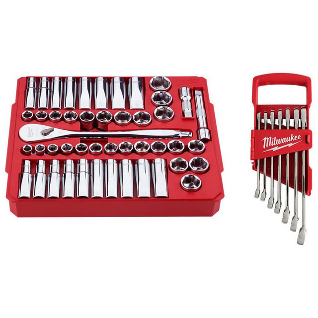 Milwaukee Tool 1680860/1358599 Ratchet & Socket Set Socket Set: 54 Pc, 1/2 to 1-1/8" Socket