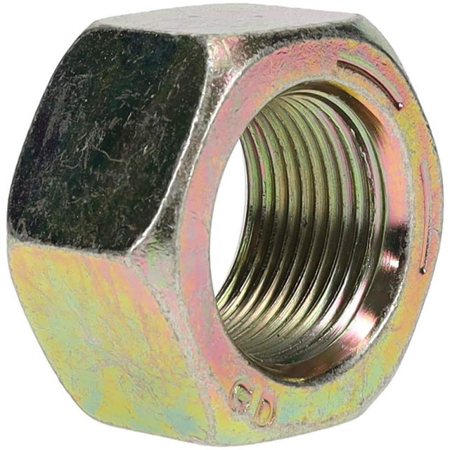 Value Collection MSC-67472803 Hex Nut: 1-1/4 - 12, SAE J995 Grade 8 Steel, Zinc Yellow Dichromate Finish