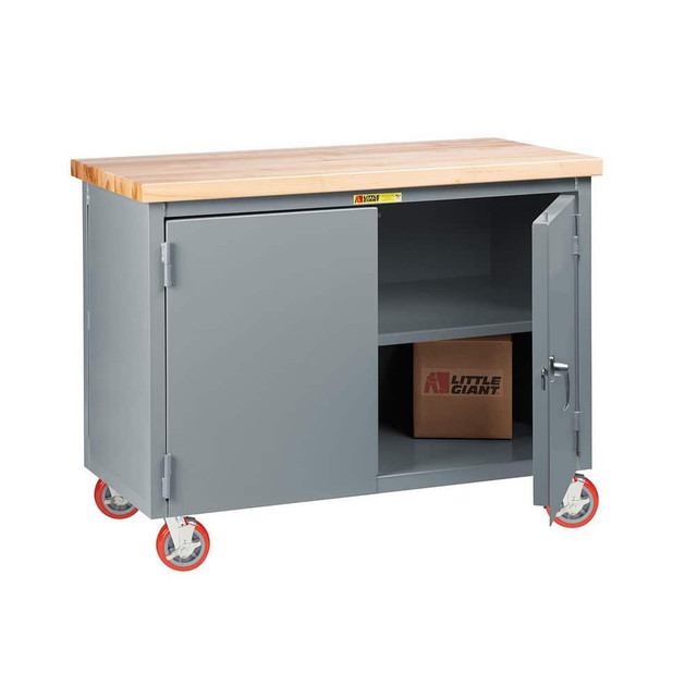 Little Giant. WTC12D30726PYBK Mobile Work Benches; Bench Type: Mobile Workbench Cabinet ; Edge Type: Straight ; Depth (Inch): 30 ; Leg Style: Fixed ; Load Capacity (Lb. - 3 Decimals): 3000 ; Color: Gray