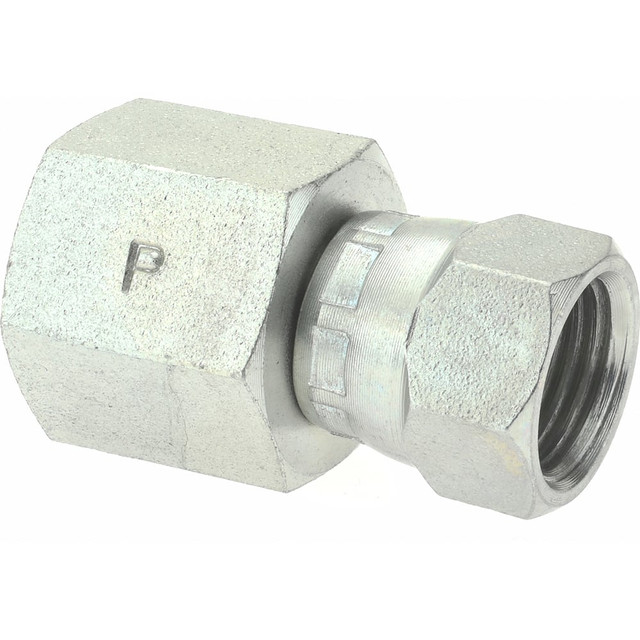 Parker PT-00116 Steel Flared Tube Connector: 3/8" Tube OD, 3/8-18 Thread, 37 ° Flared Angle