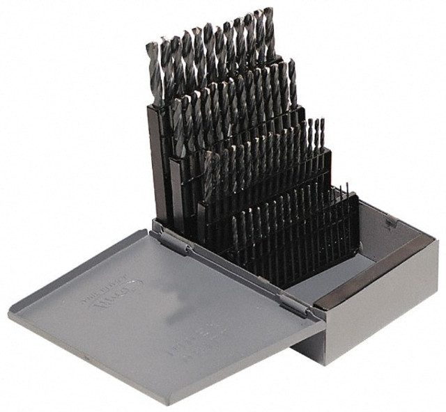 Hertel C.E96.S60-3 Drill Bit Set: Screw Machine Length Drill Bits, 0.04" to 0.228" Drill Bit Size, 135 °, Cobalt