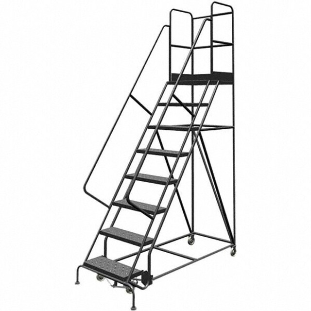 TRI-ARC KDSR108246-D3 Steel Rolling Ladder: 8 Step