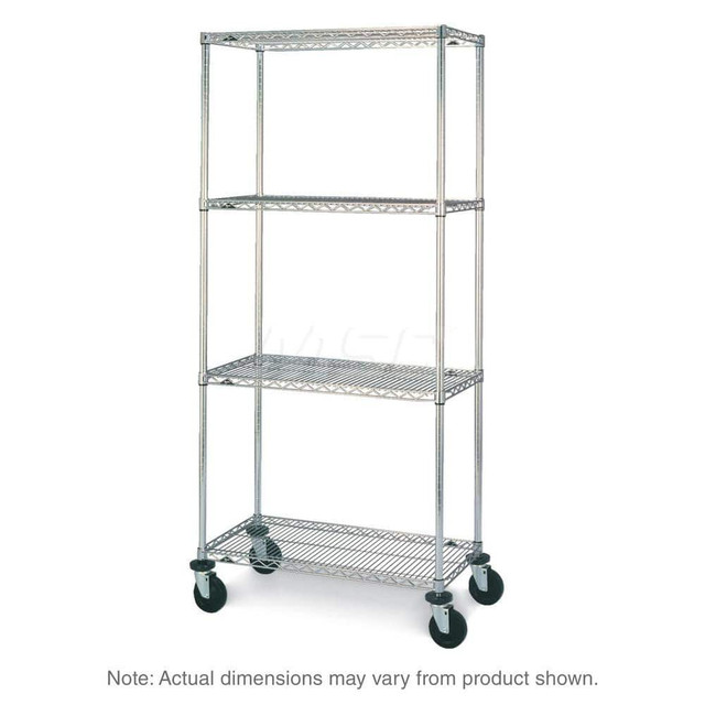 Metro N436BC Mobile Unit Wire Shelving: 4 Shelves