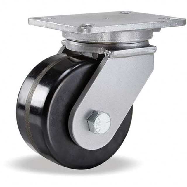 Hamilton S-CH-63PT Swivel Top Plate Caster: Phenolic, 6" Wheel Dia, 3" Wheel Width, 2,000 lb Capacity, 8" OAH