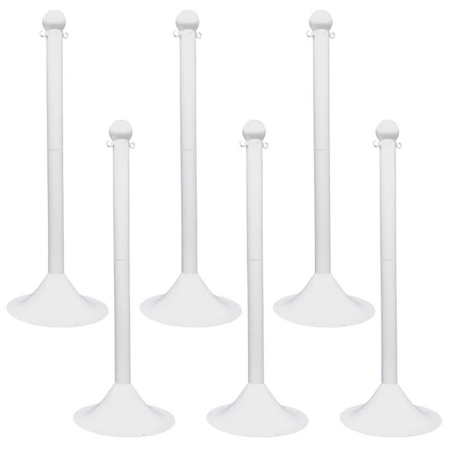 Mr. Chain 93501-6 Barrier Posts; Post Type: Standard Post ; Post Material: Plastic; Polyethylene ; Base Material: Plastic ; Surface Style: Solid Color ; Base Shape: Dome ; Shape: Round