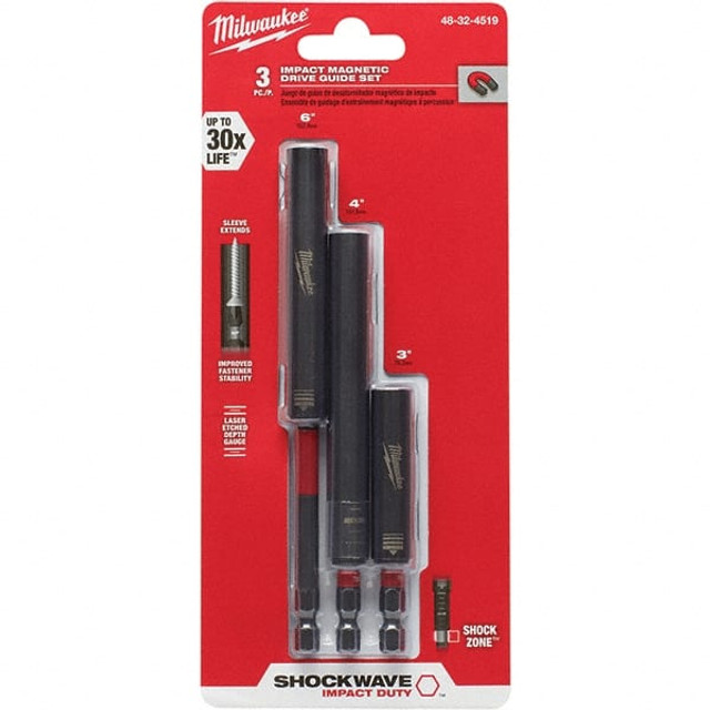 Milwaukee Tool 48-32-4519 Power & Impact Screwdriver Bit Sets; Set Type: Impact Driver ; Bit Type: Magnetic ; Point Type: Hex ; Drive Size: 1/4 ; Overall Length (Inch): 1/4 ; Hex Size Range (Inch): 1/4