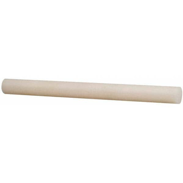 MSC 5505342 Plastic Rod: Polyvinylidene Fluoride & Kynar, 2' Long, 3/8" Dia, Natural