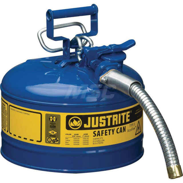 Justrite. 7225330 Safety Can: 2.5 gal, Steel