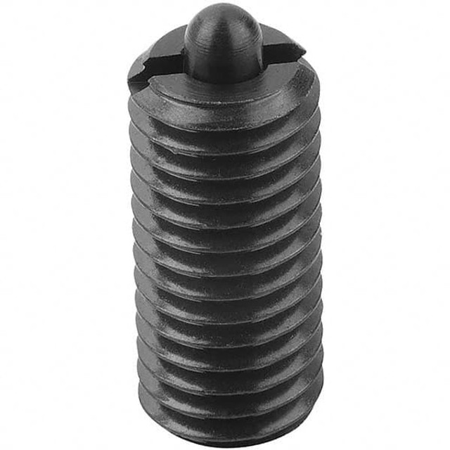 KIPP K0317.208 Threaded Spring Plunger: M8, 0.8661" Thread Length, 0.1378" Dia, 0.1181" Projection