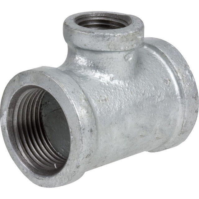 USA Industrials ZUSA-PF-20967 Galvanized Pipe Fittings; Fitting Size: 1-1/4 x 2 ; Material: Galvanized Iron ; Fitting Shape: Tee ; Thread Standard: NPT ; Liquid and Gas Pressure Rating (psi): 150 ; End Connection: Threaded