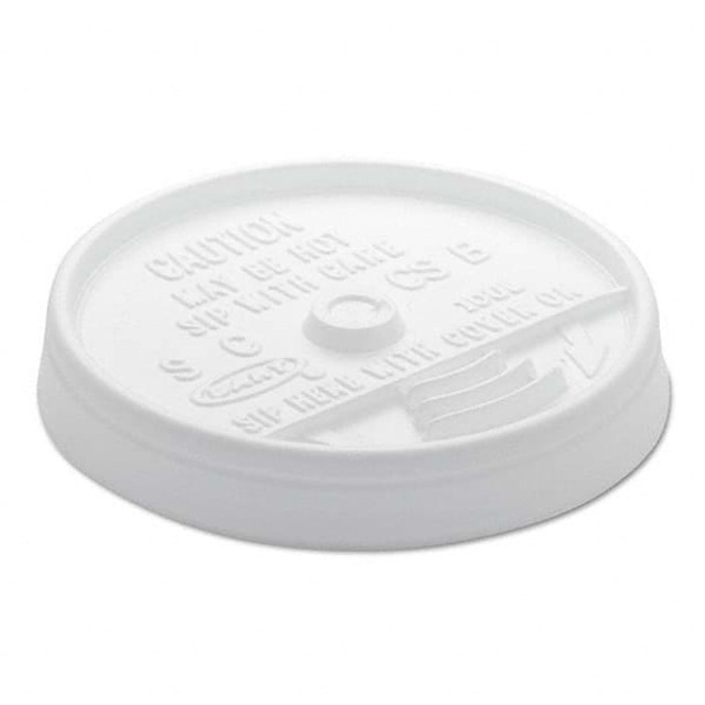 DART DCC10UL Sip Thru Lids For 10, 12 oz Foam Cups, Plastic, White, 1000/Carton