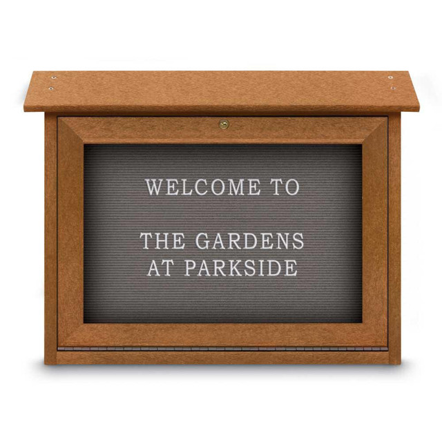 United Visual Products UVSM2418LB-CEDA Enclosed Letter Board: 24" Wide, 18" High, Fabric, Gray