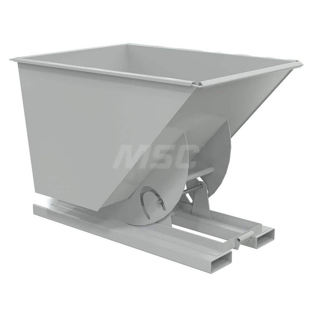 Vestil D-100-MD-NB-GY- Stationary Tilt Hopper: 4,000 lb Capacity, 42" Wide, 62" Long, 43" High