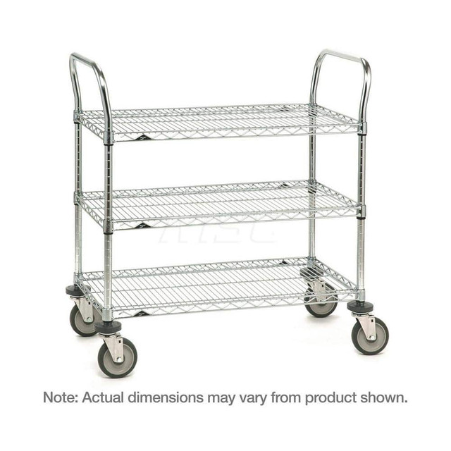 Metro 3SPN53DC Utility Cart: 39" OAH, Steel, Silver