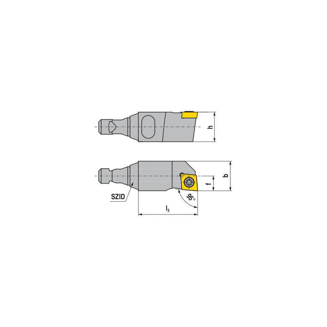 WNT 72809621 Modular Turning & Profiling Cutting Unit Heads; System Size: BH16 ; Cutting Direction: Left Hand ; Compatible Insert Style: CC.. ; Compatible Insert Size Code: 21.5. ; Internal or External: External ; Insert Holding Method: Screw