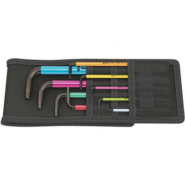 Wera 05022639001 Hex Key Sets; Ball End: Yes ; Hex Size: 1/4 in; 1/8 in; 3/16 in; 3/32 in; 3/8 in; 5/16 in; 5/32 in; 5/64 in; 7/32 in ; Hex Size Range (Inch): 5/64 - 3/8 ; Arm Style: Long