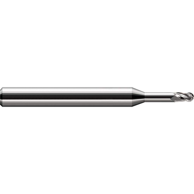 Harvey Tool 33524 Ball End Mill: 0.375" Dia, 0.57" LOC, 3 Flute, Solid Carbide