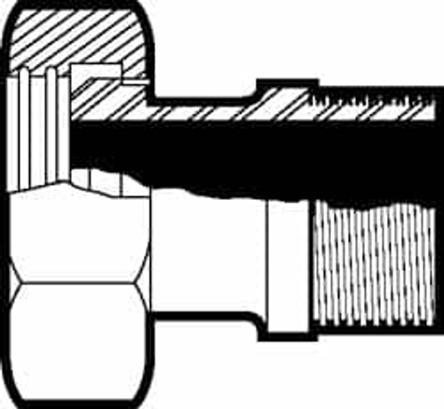 VNE 14-19-6L1.5 Sanitary Stainless Steel Pipe Adapter: 1-1/2", Bevel Seat Connection