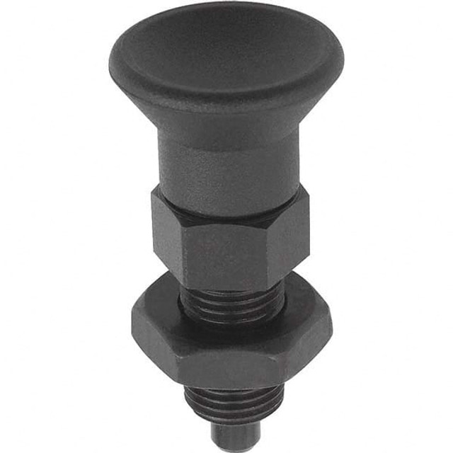 KIPP K0338.02903AJ 1/4-28, 10mm Thread Length, 3mm Plunger Diam, Hardened Locking Pin Knob Handle Indexing Plunger