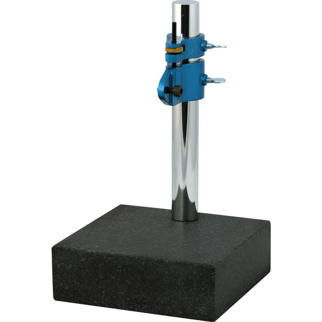Fowler 525800300 Indicator Transfer & Comparator Gage Stands; Arm Style: Post (Fixed Upright) ; Stand Type: Stand with Surface Plate ; Material: Steel; Granite ; Base Shape: Square ; Fine Adjustment: Yes ; Includes Anvil: Yes