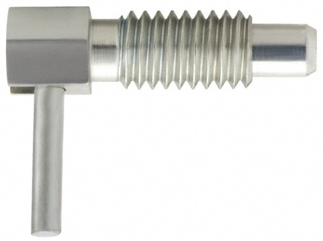 Vlier SSFRS625 5/8-11, 1.07" Thread Length, 0.38" Plunger Diam, 0.75 Lb Init to 2.5 Lb Final End Force, Stainless Steel Locking L Handle Plunger