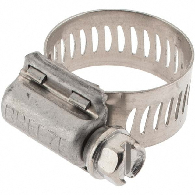 MSC 64008H BW Worm Gear Clamp: SAE 8, 1/2 to 29/32" Dia, Stainless Steel Band