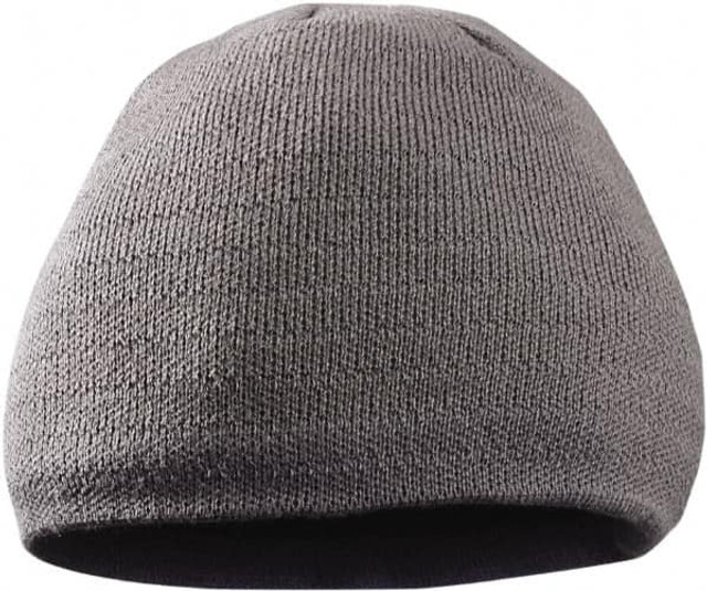 OccuNomix LUX-MBRB-G Beanie Hat: Size Universal, Gray, 360 deg Ear & Forehead Coverage, Acrylic Rib Knit, Brushed Anti-Pilling Fleece & Reflective Thread