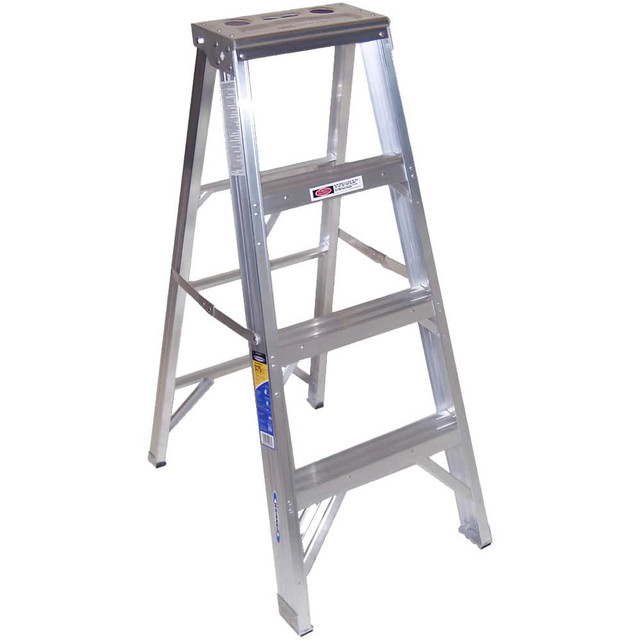 Werner 404 3-Step Aluminum Step Ladder: Type IAA, 375 lb Capacity, 4' High