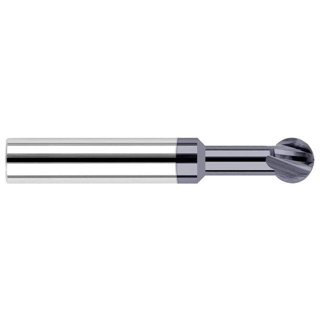 Harvey Tool 23228-C3 Ball End Mill: 0.4375" Dia, 0.373" LOC, 4 Flute, Solid Carbide