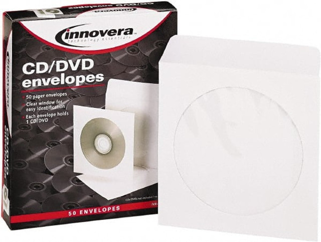 innovera IVR39403 50 Pc CD & DVD Envelope: White