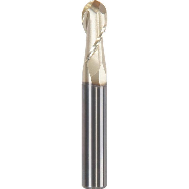 HAIMER V4002NNL1000RAC Ball End Mill: 0.3937" Dia, 0.8661" LOC, 2 Flute, Solid Carbide