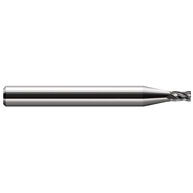 Harvey Tool 14065 Square End Mill: 0.065'' Dia, 0.097'' LOC, 1/8'' Shank Dia, 1-1/2'' OAL, 4 Flutes, Solid Carbide