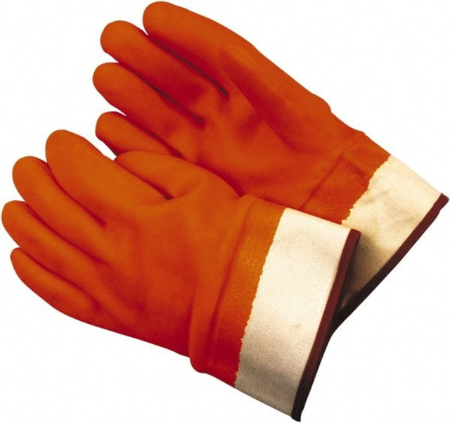 MCR Safety 6710F Chemical Resistant Gloves: Large, 28 mil Thick, Polyvinylchloride, Supported