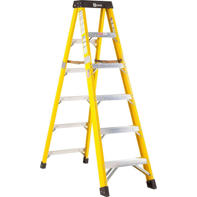 MSC 35006 5-Step Fiberglass Step Ladder: Type IAA, 6' High