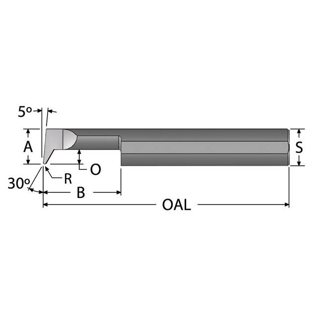 Scientific Cutting Tools PB3601000 Profile Boring Bar: 0.36" Min Bore, 1" Max Depth, Right Hand Cut, Submicron Solid Carbide