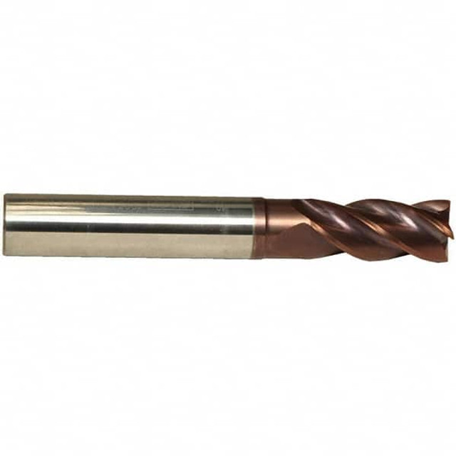 Emuge 1998A.003 3mm Diam 4-Flute 38° Solid Carbide 0.07mm Chamfer Length Square Roughing & Finishing End Mill