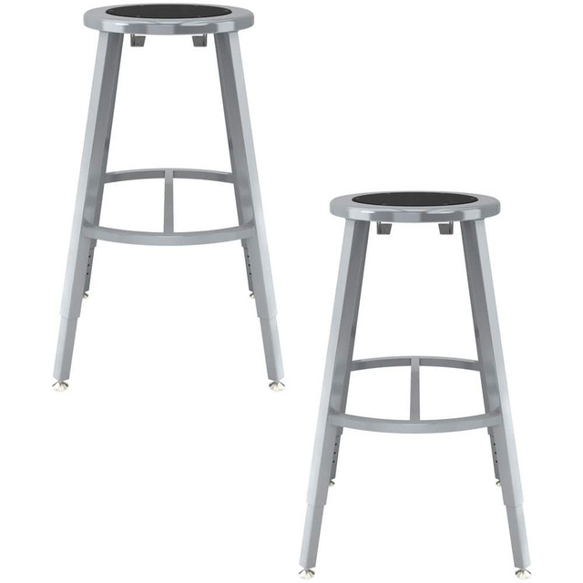 National Public Seating TTSG24H-S10 Stationary Stools; Seat Depth: 14in ; Seat Width: 14in ; Product Type: Adjustable Height Stool ; Base Type: 4-Leg Base with Curved Footring ; Minimum Seat Height: 24in ; Maximum Seat Height: 32in