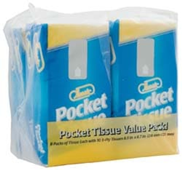 Value Collection H8010C Facial Tissue; Container Type: Pocket Pack ; Recycled Fiber: No ; Number of Tissues: 10 ; Tissue Color: White ; Boxes per Case: 360 ; Number Of Plys: 3