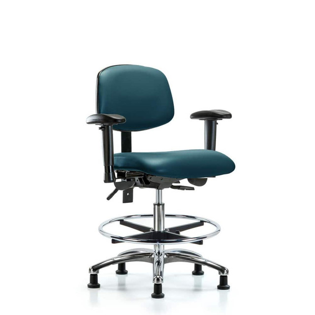 Blue Ridge Ergonomics MSC48713 Task Chair: Vinyl, Marine Blue