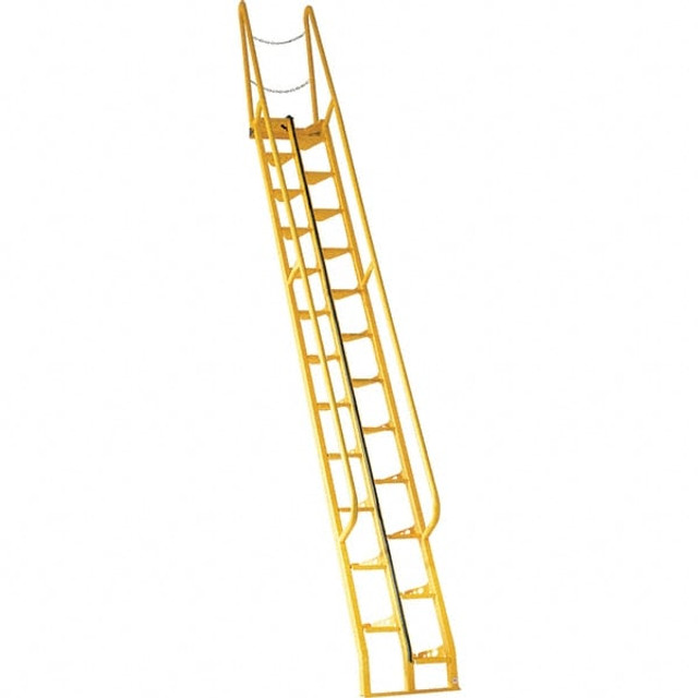 Vestil ATS-14-68 Steel Wall Mounted Ladder: 209-7/8" High, 24 Steps, 350 lb Capacity