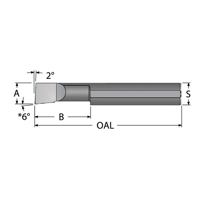 Scientific Cutting Tools B1801500 Boring Bar: 0.18" Min Bore, 1-1/2" Max Depth, Right Hand Cut, Submicron Solid Carbide