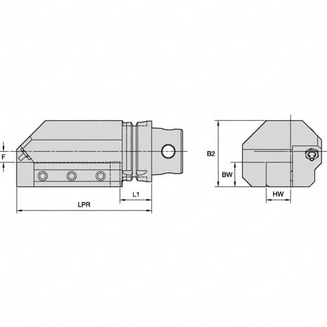 Kennametal 5638013 Modular Lathe Shank: Left Hand Cut, KM4X63, Square Shank