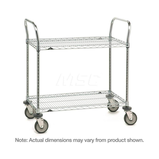 Metro 2SPN33DC Utility Cart: 39" OAH, Steel, Silver