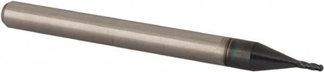 Accupro 12464060 Ball End Mill: 0.027" Dia, 0.081" LOC, 4 Flute, Solid Carbide