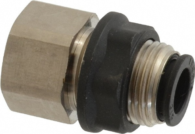 Legris 3036 60 14 Push-To-Connect Tube Fitting: Female Bulkhead, 1/4" Thread, 3/8" OD