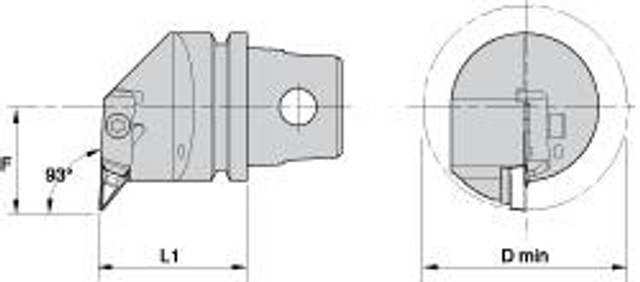Kennametal 1019564 Modular Turning & Profiling Cutting Unit Head: Size KM32, 35 mm Head Length, Internal, Left Hand