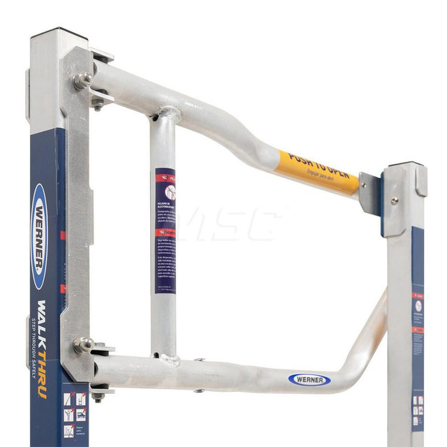 Werner X300001 Fall Protection Extension ladder Walkthru Gate: Aluminum, Silver, Use with Werner Ladder Model #X300001