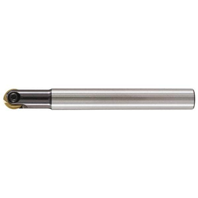 LMT 6121357 Indexable Ball Nose End Mill: 1" Cut Dia, High Speed Steel, 9.06" OAL