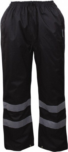 Reflective Apparel Factory 700STBKXL Rain Pants: Polyester, Drawcord Closure, Black, X-Large