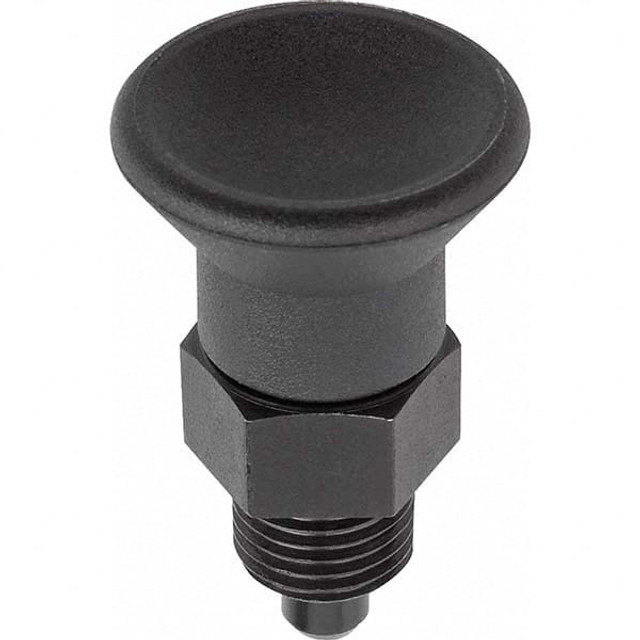 KIPP K0631.5105AL 3/8-24, 8mm Thread Length, 5mm Plunger Diam, Hardened Locking Pin Knob Handle Indexing Plunger